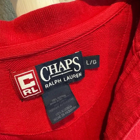 Vintage CHAPS by Ralph Lauren Men's Red Polo Shirt - Picture 2 of 4
